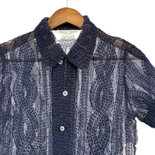 画像をギャラリービューアに読み込む, robe de chambre COMME des GARCONS ローブドシャンブルコムデギャルソン フロッキープリント加工シースルー半袖シャツ RB-040120 AD1999 13752