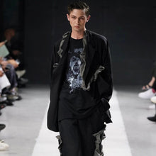 画像をギャラリービューアに読み込む, Yohji Yamamoto POUR HOMME ヨウジヤマモトプールオム 24SS W/RY HARD TWISTED GABARDINE BACK PT JACKET メッセージ刺繍スナップボタンジャケット HS-J28-102 14254