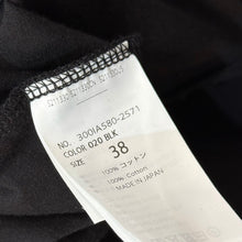 画像をギャラリービューアに読み込む, ENFOLD エンフォルド 25AW CURVE-SILHOUETTE T-SHIRT カーブシルエットTシャツ 300IA580-2571 38 ブラック 15019