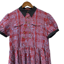 이미지를 갤러리 뷰어에 로드 , ha za ma ハザマ 2021PC 狂気を帯びて交わる五線のチェックワンピース S レッド 14721