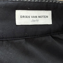Load image into Gallery viewer, DRIES VAN NOTEN ドリスヴァンノッテン 24AW PIERS ウールツイードワイドタックパンツ 48 ブラック 14825
