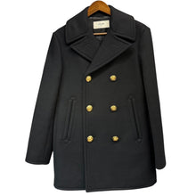 이미지를 갤러리 뷰어에 로드 , CELINE セリーヌ レクタングルPコート 金ボタンジャケット 2M150863C 44 ブラック 3463