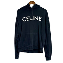 이미지를 갤러리 뷰어에 로드 , CELINE セリーヌ イタリア製 ロゴプリントプルオーバーパーカー 2Y321052H L ブラック 15428