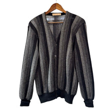 Load image into Gallery viewer, FANNI LEMMERMAYER for ANATOMICA ファニレママイヤー アナトミカ 2PLY STRIPE CARDIGAN アルパカグラデーションストライプカーディガン ブラック×グレー 15649