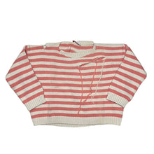 Lade das Bild in den Galerie-Viewer, Charles Jeffrey LOVERBOY チャールズジェフリーラバーボーイ ダメージ加工オーバーサイズボーダーニットセーター