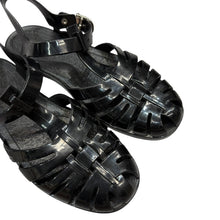 画像をギャラリービューアに読み込む, CELINE セリーヌ 20SS PVC ラバーグルカサンダル 37 ブラック 14780