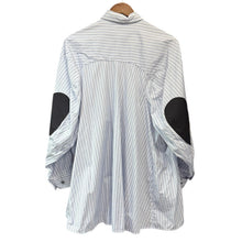 Lade das Bild in den Galerie-Viewer, nagonstans ナゴンスタンス 24AW 80 Stripe bi-color pocket shirt バイカラーポケットストライプシャツ 470HA130-1010 M ブルー 15011