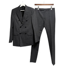 Load image into Gallery viewer, CELINE by Hedi Slimane セリーヌ エディスリマン 20SS セットアップスーツ ストライプジャケット ウールフレアスラックスパンツ 2V092808H 2P032808H