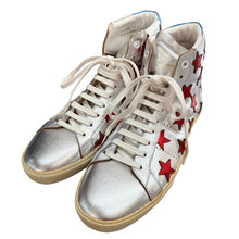 画像をギャラリービューアに読み込む, SAINT LAURENT PARIS サンローランパリ 15SS スターパッチハイカットスニーカー VU377380 42 シルバー 15410