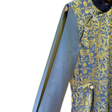 이미지를 갤러리 뷰어에 로드 , ha za ma ハザマ 2021SC 虚空を紡ぎ、織り成す物語のワンピース 青 黄 S 14720