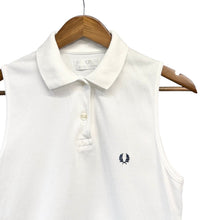 Lade das Bild in den Galerie-Viewer, FRED PERRY フレッドペリー ノースリーブポロシャツ UK10 ホワイト 14759