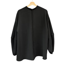 画像をギャラリービューアに読み込む, ENFOLD エンフォルド 21SS PEジョーゼットドレープスリーブプルオーバーシャツ 300ES230-3040 38 ブラック 14805