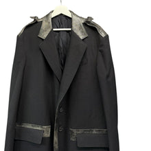 画像をギャラリービューアに読み込む, Yohji yamamoto POUR HOMME ヨウジヤマモトプールオム 24AW ARMY GABARDINE LEATHER SWITCHING JACKET ホースレザー切替ウールギャバジンロングコート HO-J39-101 14273