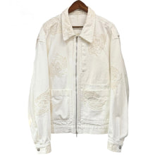 画像をギャラリービューアに読み込む, DRIES VAN NOTEN ドリスヴァンノッテン 25SS ジップアップ刺繍デニムジャケット M ホワイト 15285