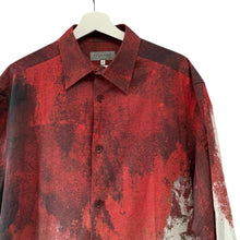 画像をギャラリービューアに読み込む, Yohji yamamoto POUR HOMME ヨウジヤマモトプールオム 24AW KHADI RED ASH BLOUSE カディコットン赤灰柄プリントシャツ HO-B13-515 14269