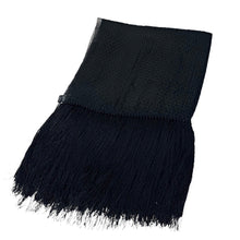画像をギャラリービューアに読み込む, GIORGIO ARMANI ジョルジオアルマーニ シルク混フリンジロングストール F ブラック 15129