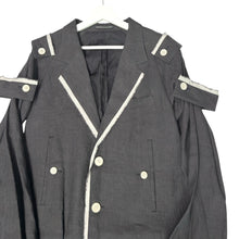 画像をギャラリービューアに読み込む, Yohji yamamoto POUR HOMME ヨウジヤマモトプールオム 24SS 耳使い肩章ロングジャケット HS-J14-318 14252