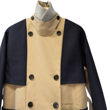 画像をギャラリービューアに読み込む, ENFOLD エンフォルド 19AW ウール切替トレンチコート 300CA330-1730 36 ネイビー×ベージュ R14661