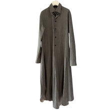 이미지를 갤러리 뷰어에 로드 , Y's ワイズ 24AW W/ MINI HERRINGBONE SHIRT CUTTING DRESS ヘリンボーンウールロングシャツドレスワンピース YO-D06-109 14227