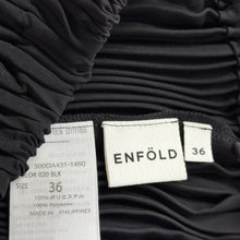 Load image into Gallery viewer, ENFOLD エンフォルド 20AW ライトクロスブラックプリーツワイドパンツ 300DA431-1490 14588