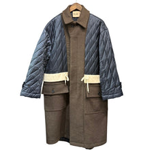 画像をギャラリービューアに読み込む, PLAN C プランシー 20AW ウール切替キルティングコート 36 ネイビー R14614