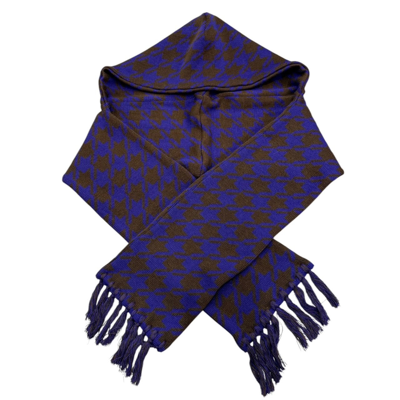 BOTT ボット 24AW HOUNDSTOOTH HOODED SCARF ハウンドトゥースフーデットスカーフ マフラー F パープル 15425 BOTT ボット 24AW HOUNDSTOOTH HOODED SCARF ハウンドトゥース