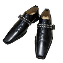 Load image into Gallery viewer, COMME des GARCONS コムデギャルソン 00AW スクエアトゥスタッズベルトレザーシューズ