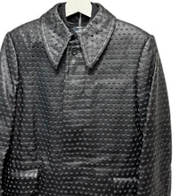 이미지를 갤러리 뷰어에 로드 , COMME des GARCONS コムデギャルソン 00AW パンチングフェイクレザードッキングステンカラーコート S ブラック GC-04006S AD2000 3465