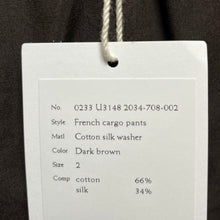Load image into Gallery viewer, ARTS&SCIENCE アーツアンドサイエンス 23AW French cargo pants コットンシルクフレンチカーゴパンツ