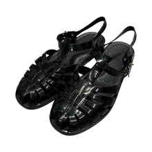 画像をギャラリービューアに読み込む, CELINE セリーヌ 20SS PVC ラバーグルカサンダル 37 ブラック 14780