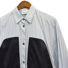 Lade das Bild in den Galerie-Viewer, nagonstans ナゴンスタンス 24AW 80 Stripe bi-color pocket shirt バイカラーポケットストライプシャツ 470HA130-1010 M ブルー 15011