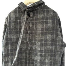 将图片加载到图库查看器,Y's ワイズ 24AW W/ CHECK RED STITCH BACK TUCKED OPEN TAB BLOUSE レッドステッチオープンタブウールチェックシャツ YO-B15-112 14228