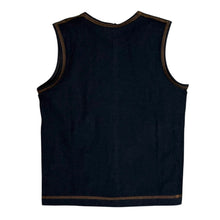 이미지를 갤러리 뷰어에 로드 , tricot COMME des GARCONS トリココムデギャルソン ブラウンステッチタンクトップ AD2002 TF-T026 ネイビー 14994