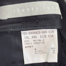 이미지를 갤러리 뷰어에 로드 , Theory luxe セオリーリュクス EXECUTIVE ノーカラージャケット ドレス スラックス 3点セットアップ ネイビー 14958