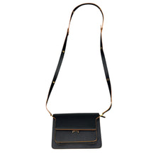 画像をギャラリービューアに読み込む, MARNI マルニ TRUNK サフィアーノレザートランクミディアムショルダーバッグ SBMPN09U07 LV520 ブラック 15244