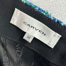 画像をギャラリービューアに読み込む, CARVEN カルヴェン 16AW ラメ糸メタリックミニスカート 38 グリーン 15724