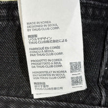 画像をギャラリービューアに読み込む, THUG CLUB サグクラブ Mohican Leather Denim Pants モヒカンフェイクレザーデニムパンツ TC24PT0402 14295