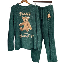 Load image into Gallery viewer, Steiff meets GELATO PIQUE シュタイフ ジェラードピケ 25AW パウダーネップジャガードプルオーバー アランロングパンツ パジャマ セットアップ L グリーン 15644