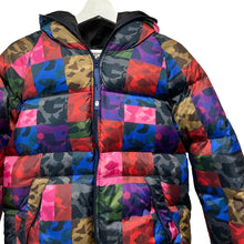 Load image into Gallery viewer, A BATHING APE アベイシングエイプ SAMPLE マルチカラーカモフラパッチワークプリントフーデットダウンジャケット