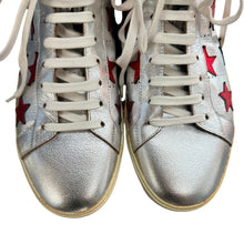 画像をギャラリービューアに読み込む, SAINT LAURENT PARIS サンローランパリ 15SS スターパッチハイカットスニーカー VU377380 42 シルバー 15410