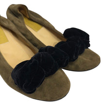 Load image into Gallery viewer, LANVIN ランバン 07AW スウェードレザーベロアリボンデザインバレエシューズ パンプス 14521