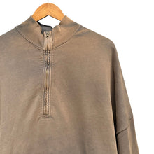 이미지를 갤러리 뷰어에 로드 , WILLY CHAVARRIA ウィリーチャバリア 21AW JORDAN ZIP KANGAROO ムラ染め加工ハーフジップスウェット L ブラウン 15674