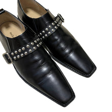 Load image into Gallery viewer, COMME des GARCONS コムデギャルソン 00AW スクエアトゥスタッズベルトレザーシューズ