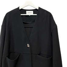 画像をギャラリービューアに読み込む, ENFOLD エンフォルド LOOSE JACKET ノーカラールーズジャケット ブラック 300GS930-0220