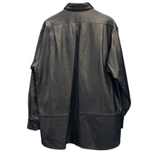 画像をギャラリービューアに読み込む, CCU シーシーユー REGULAR COLLAR SHIRT カウレザーオーバーサイズシャツ SH-01-COW 3 ブラック 15839