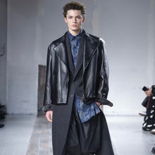 画像をギャラリービューアに読み込む, Yohji yamamoto POUR HOMME ヨウジヤマモトプールオム 24AW C/F ING INK PLACKET TAB TRIPLE COLLAR BLOUSE 染色加工3枚襟コットンロングシャツ HO-B19-502 14268