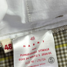 画像をギャラリービューアに読み込む, MARNI マルニ 24SS LOOK10 チェック柄ウールフレアパンツ 48 イエロー 14887