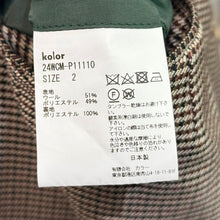 画像をギャラリービューアに読み込む, kolor カラー 24AW ガンクラブチェックワイドスラックスパンツ 24WCM-P11110 2 ブラウン 15316