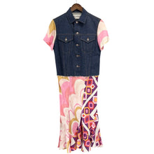 이미지를 갤러리 뷰어에 로드 , JUNYA WATANABE ジュンヤワタナベ シルク切替半袖デニムワンピース JO-100430 AD2000 14213