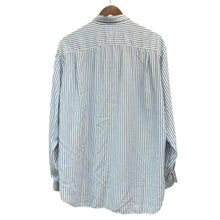 이미지를 갤러리 뷰어에 로드 , Errico Formicola エリコフォルミコラ テンセル地ストライプシャツ L ブルー 15084